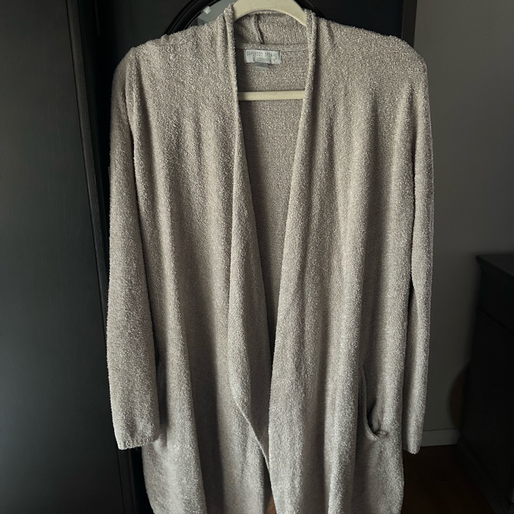 Barefoot Dreams Taupe Open Cardigan